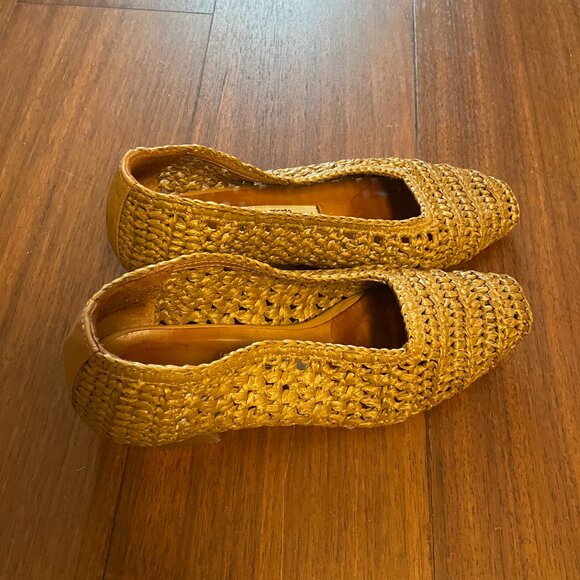 Miista Noa Legno Woven Raffia Mid Heels Pumps 35 5 Ballet - Picture 4 of 6